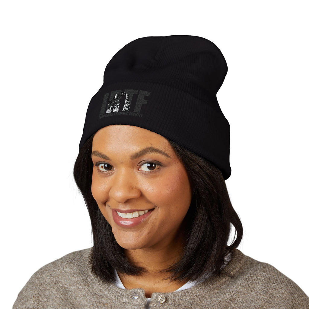 BTF Distressed Logo Beanie | Cuffed Embroidered Knit Hat