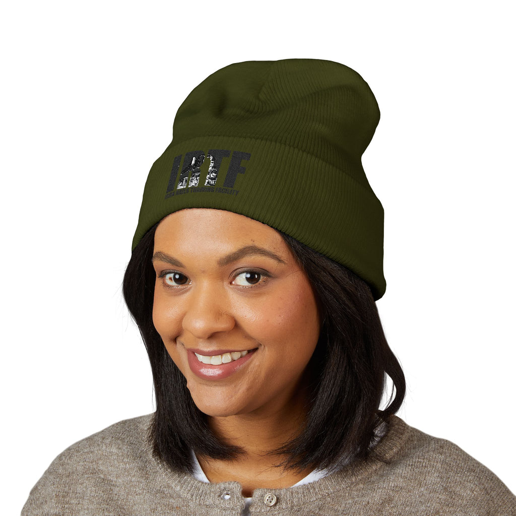 BTF Distressed Logo Beanie | Cuffed Embroidered Knit Hat