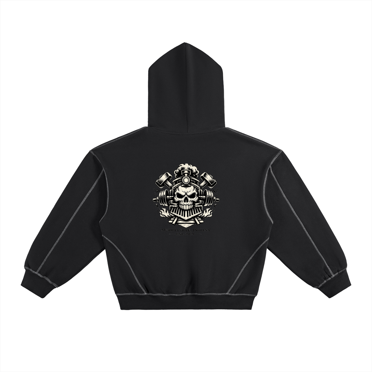 IR Contrast-Stitched Fleece Hoodie