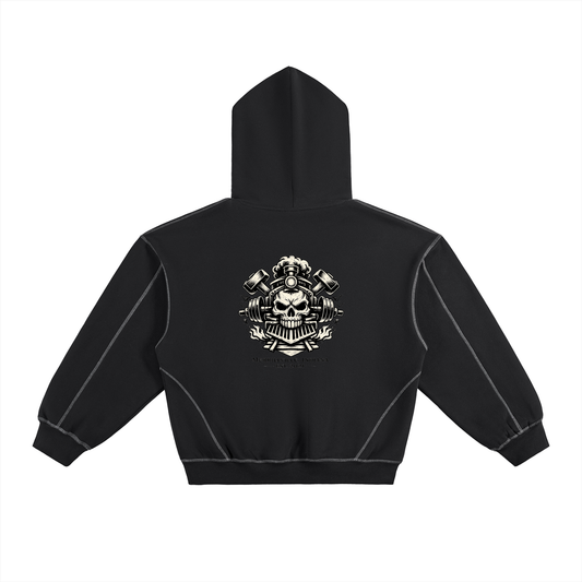 IR Contrast-Stitched Fleece Hoodie