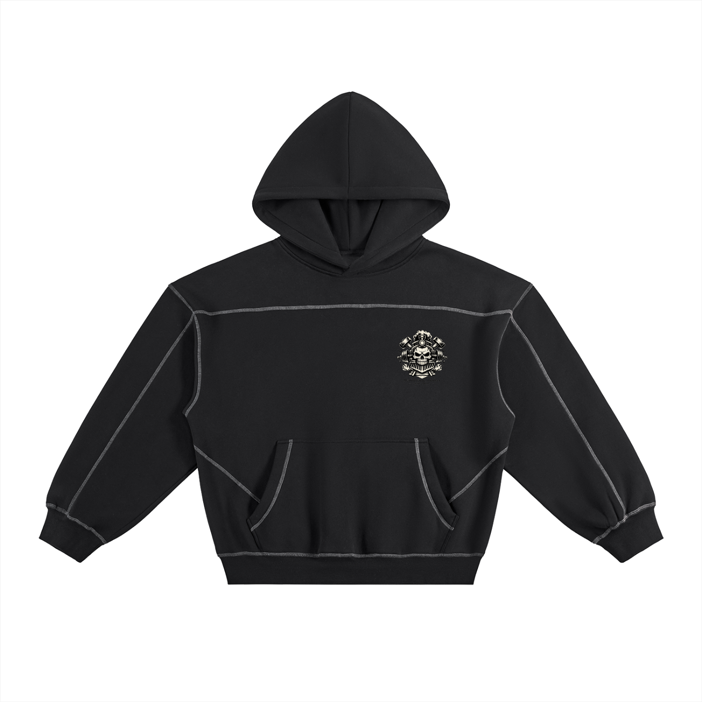 IR Contrast-Stitched Fleece Hoodie